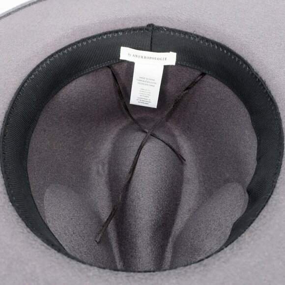 Anthropologie Charm-Trimmed Rancher Women\'s Hat Dark Grey Felt Boho Festival main image 4